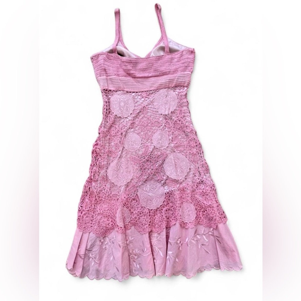 Pink Crochet Sue Wong Dress - Picture 2 of 2